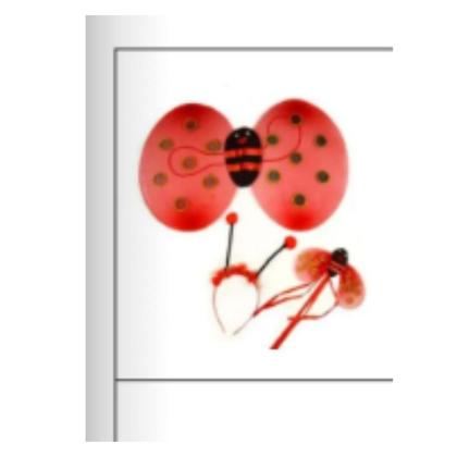 Imagem de Fantasia Bug Joaninha C/ Asa Infantil Carnaval Festa Kit 4pç