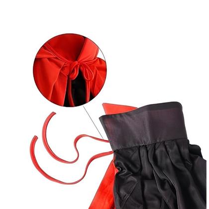 Imagem de Fantasia Capa Dracula Longa Halloween Vampiro Adulto Bruxa Bruxoi Halloween Terror Dia das Crianças Vilão Traje Duplo