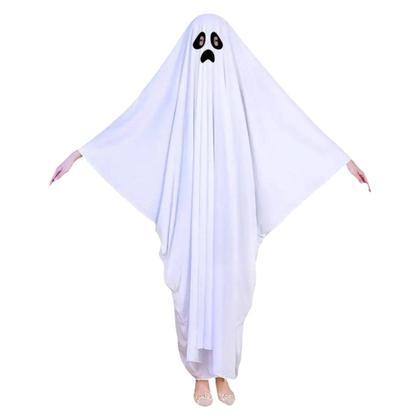 Imagem de Fantasia Capa Fantasma Infantil e Adulto Assombração Assustador Ghost Festa Halloween Dia das Bruxas Noites do Terror