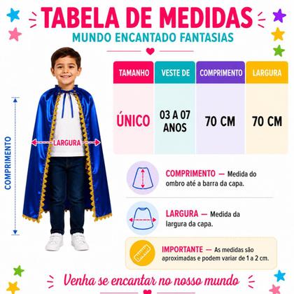 Imagem de Fantasia Capa Príncipe Infantil - - Azul - Único