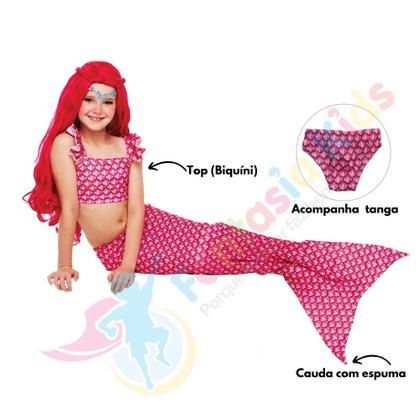 Imagem de Fantasia Cauda de Sereia Com Top E Tanga Babalu Infantil