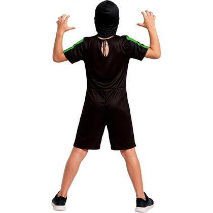 Imagem de Fantasia Caveira Infantil Menino de Halloween Macacão Raio X Curto com Máscara Esqueleto