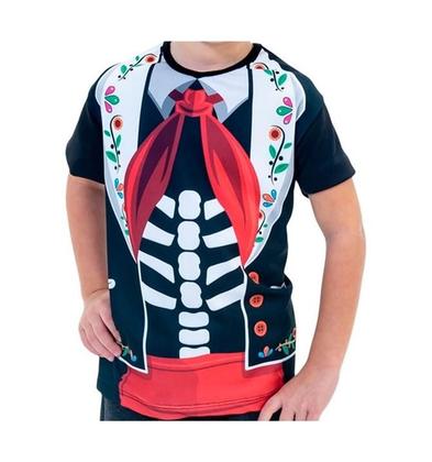 Imagem de Fantasia Caveira Mexicana Infantil Camiseta de Halloween