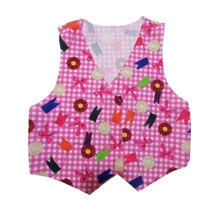 Imagem de Fantasia Colete Country Tecido Feminino Estampado Cowgirl Infantil Menina Boiadeira Festa Junina Peoa Vaqueira São João