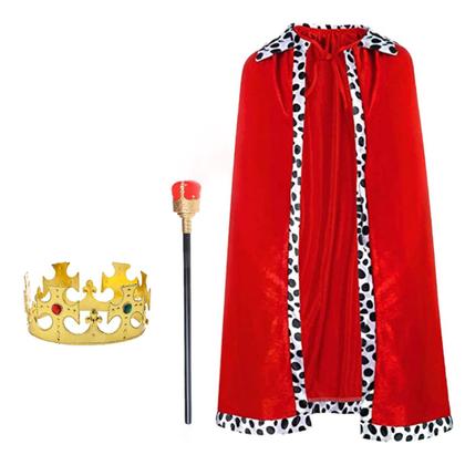 Imagem de Fantasia Completa Capa de Rei Adulto Cosplay Imperador Realeza Traje Manto Príncipe Festa de Aniversário Debutante