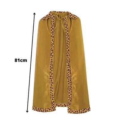 Imagem de Fantasia Completa Capa Rei Infantil Dourada Imperador Realeza Traje Manto Príncipe Encantado Festa de Aniversário