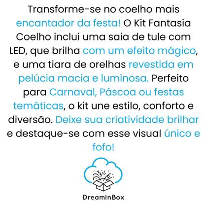 Imagem de Fantasia completa carnaval coelho com led saia de tule 40cm