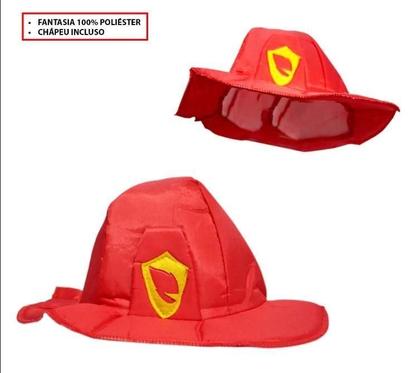 Imagem de Fantasia De Bombeira Plus Size Feminino Adulto Com Chapéu
