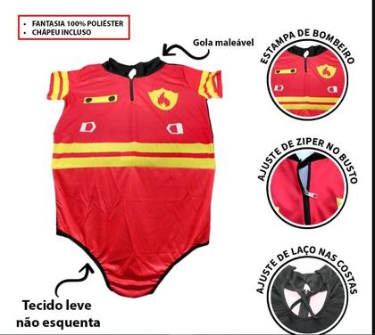 Imagem de Fantasia De Bombeira Plus Size Feminino Adulto Com Chapéu