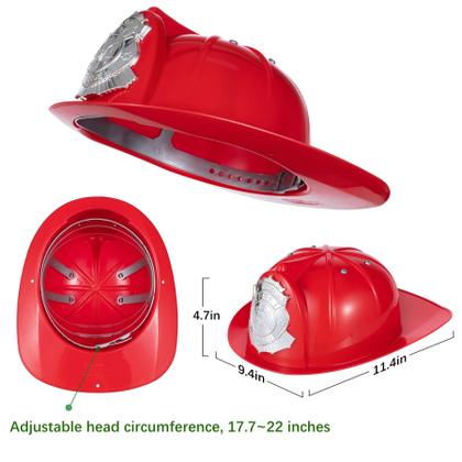 Imagem de Fantasia de bombeiro Bosvin Kids com acessórios vermelhos de 6 a 7 anos