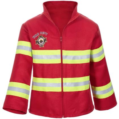 Imagem de Fantasia de bombeiro Bosvin Kids com acessórios vermelhos de 6 a 7 anos