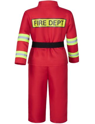 Imagem de Fantasia de bombeiro Bosvin Kids com acessórios vermelhos de 6 a 7 anos