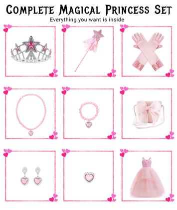 Imagem de Fantasia de bruxa para meninas Encfoeo, vestido de tule rosa com conjunto de 8 peças