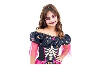 Imagem de Fantasia de Bruxa Vestido Bruxinha Mexicana Infantil Festas Halloween