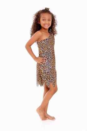 Imagem de Fantasia de Carnaval Menina Das Caverna Onça Infantil