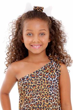 Imagem de Fantasia de Carnaval Menina Das Caverna Onça Infantil