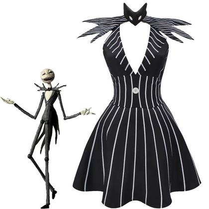 Imagem de Fantasia De Cosplay De Jack Skellington Para Halloween E Natal, Traje De Decoração De Desenho