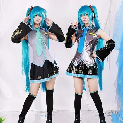 Fantasia De Cosplay Hatsune Miku Para Mulheres, Uniforme De Escola De ...