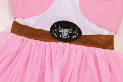 Imagem de Fantasia de cowgirl Gomukot Direct para meninas de Halloween de 3 a 10 anos