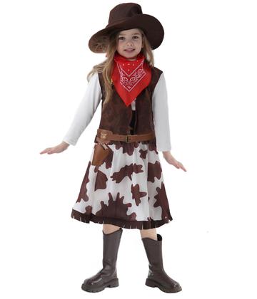 Imagem de Fantasia de cowgirl TOGROP para meninas, conjunto de 6 peças de 8 a 10 anos