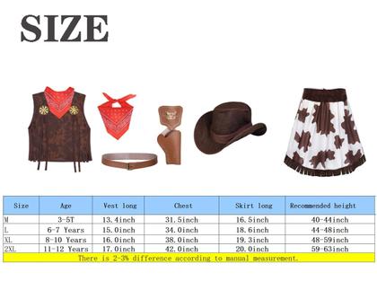 Imagem de Fantasia de cowgirl TOGROP para meninas, conjunto de 6 peças de 8 a 10 anos