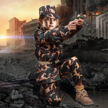 Imagem de Fantasia de Halloween NIPLOOOW Kids Army para meninos de 3 a 12 anos com brinquedos