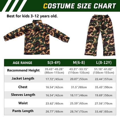 Imagem de Fantasia de Halloween NIPLOOOW Kids Army para meninos de 3 a 12 anos com brinquedos