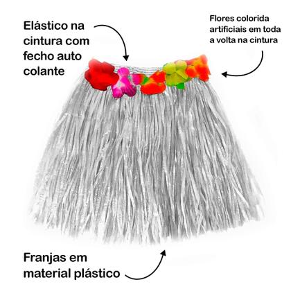 Imagem de Fantasia de Havaiana Saia Com Flores Artificiais Festa Havai