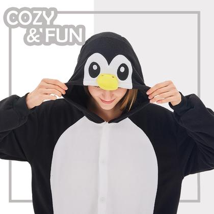 Imagem de Fantasia de macacão NEWCOSPLAY Black Penguin tamanho adulto GG