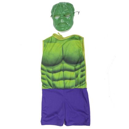Imagem de Fantasia De Menino Para Festas Super Herói Hulk Mais Mascara