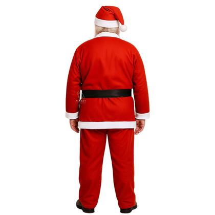 Imagem de Fantasia de Papai Noel Adulto Natal Roupa Feltro Luxo Veludo 5 Peças
