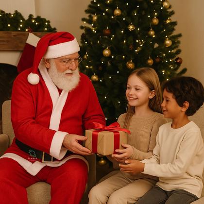 Imagem de Fantasia de Papai Noel Adulto Natal Roupa Feltro Luxo Veludo 5 Peças