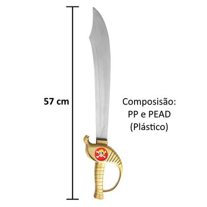 Imagem de Fantasia de Pirata com Foice Espada e Gancho de Por a Mão