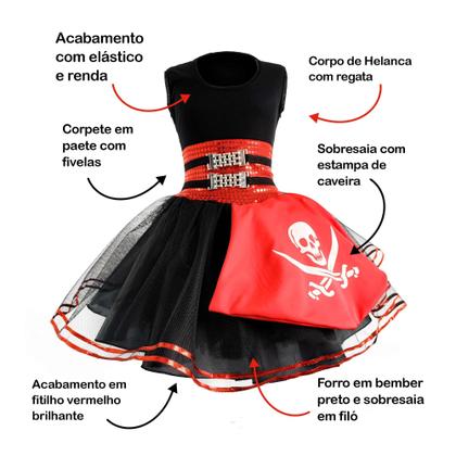 Imagem de Fantasia de Pirata Feminina Adulto Para Carnaval Halloween