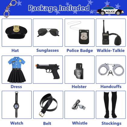 Imagem de Fantasia de policial: crianças, meninas, policial, policial, Halloween