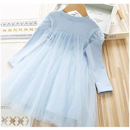 Imagem de Fantasia De Princesa Elsa Frozen Para Meninas, Vestido Fluffy De Manga Longa Para Festa De