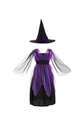 Imagem de Fantasia De Vampira Para Meninas, Vestido Longo Tutu, Traje Gótico De Carnaval Com Penas