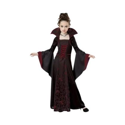 Imagem de Fantasia De Vampira Para Meninas, Vestido Longo Tutu, Traje Gótico De Carnaval Com Penas