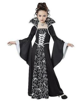 Imagem de Fantasia De Vampira Para Meninas, Vestido Longo Tutu, Traje Gótico De Carnaval Com Penas