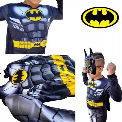 Imagem de Fantasia Do Batman Longa Com Mascara Enchimento e Capa