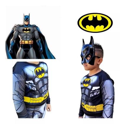 Imagem de Fantasia Do Batman Longa Com Mascara Enchimento e Capa