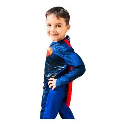 Imagem de Fantasia Do Superman Longa Com Enchimento Infantil