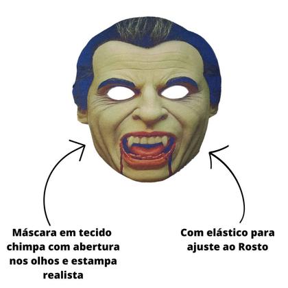 Imagem de Fantasia Drácula Vampiro Infantil Macacão Longo Com Máscara