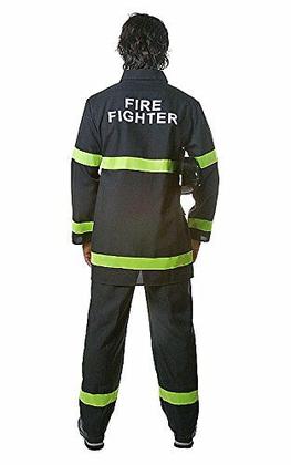 Imagem de Fantasia Dress Up America Adult Fire Fighter Black XL