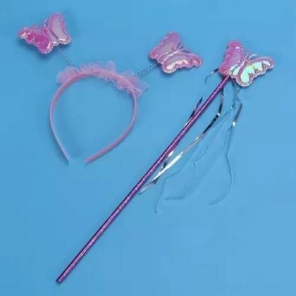 Imagem de Fantasia Fada Menina Infantil Carnaval Festas com Asas  Saia de Tule Tiara Varinha