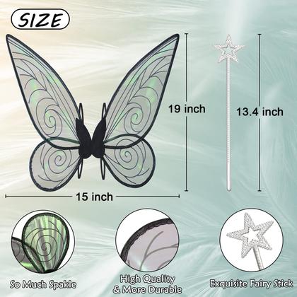 Imagem de Fantasia Fairy Wings para adultos e meninas de quescu (Black)