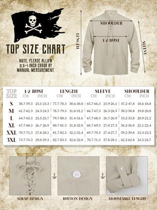 Imagem de Fantasia FancyFun Halloween Pirate para homens com camisa medieval