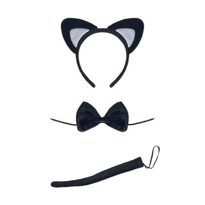 Imagem de Fantasia Feminina Gatinho Infantil Aniversario Festa Bebê Escola Baile Saia Tule Asas Completa Anjo Negro Super Herói