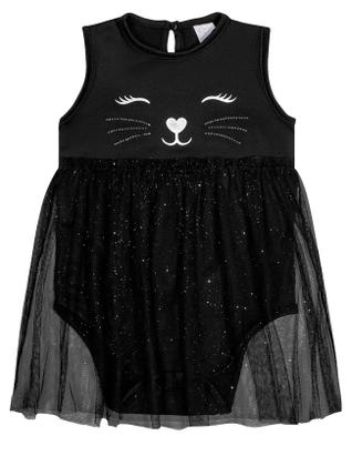 Imagem de Fantasia Gatinho Bebê Menina Vestido E Faixa Preto Cinti