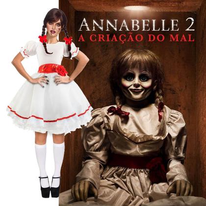 Imagem de Fantasia Halloween Annabelle Feminino Adulto de Luxo